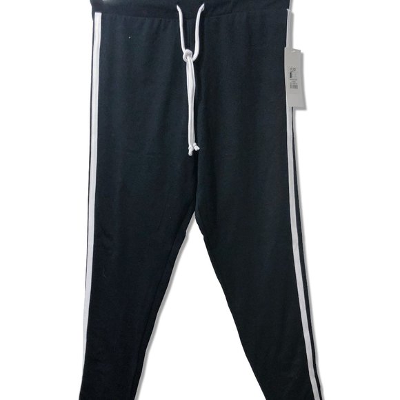 Black with White Stripe Matching Tracksuit - Picture 2 of 7